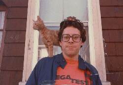 Shane and Nugget outside their house in Cambridge, MA